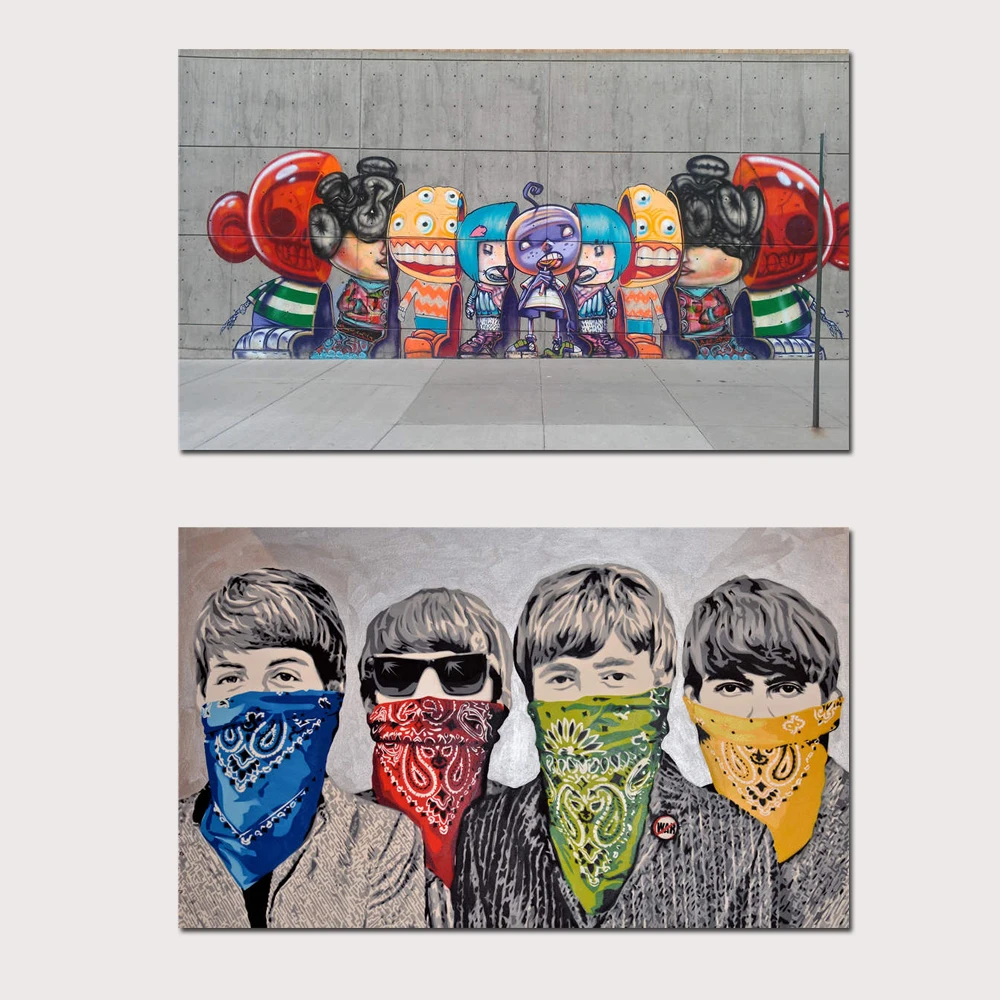 

Mr Brainwash Banksy Graffiti Wall Art Oil Painting Poster Canvas Painting Print Pictures for Living Room Home Decor 4