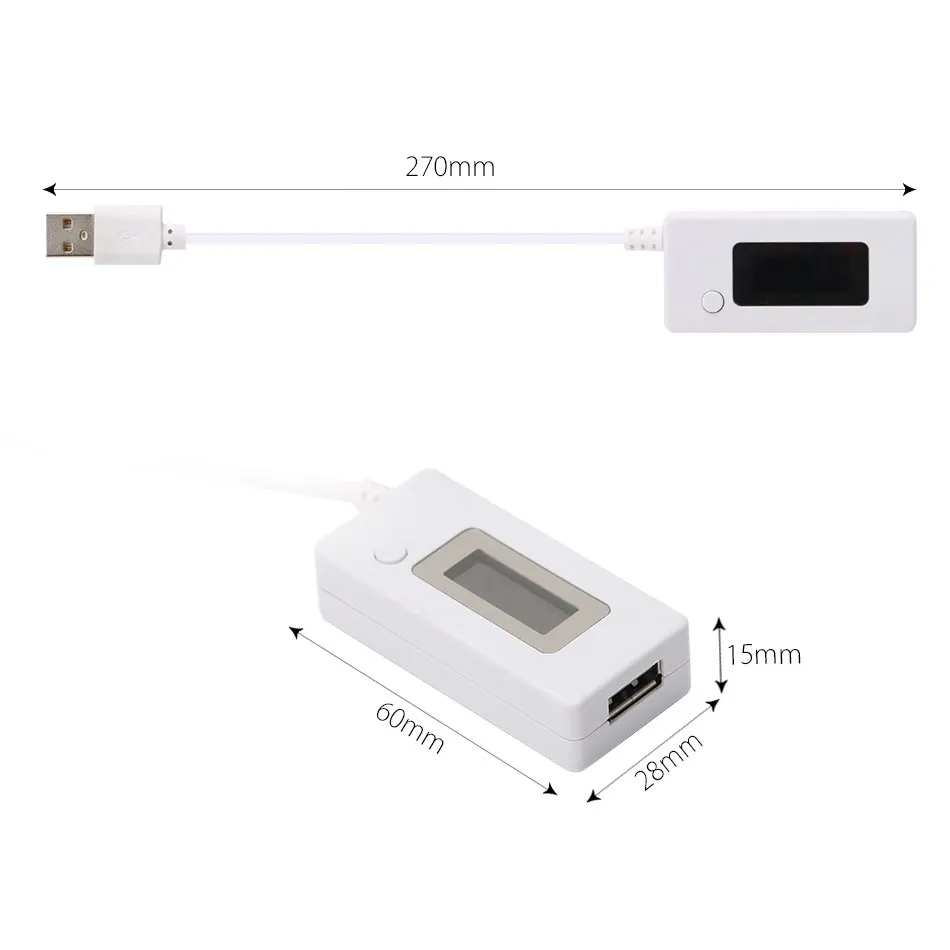 Мини тестер USB для телефона измеритель емкости ЖК экрана напряжения тока