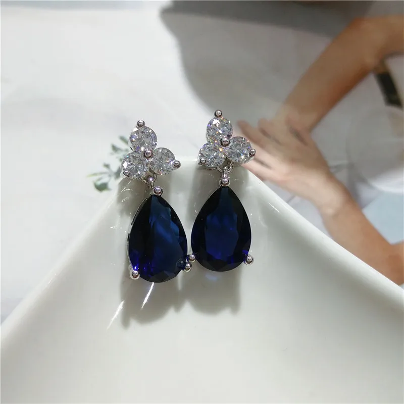 fashion yellow cubic zirconia earrings for party or wedding  (2)
