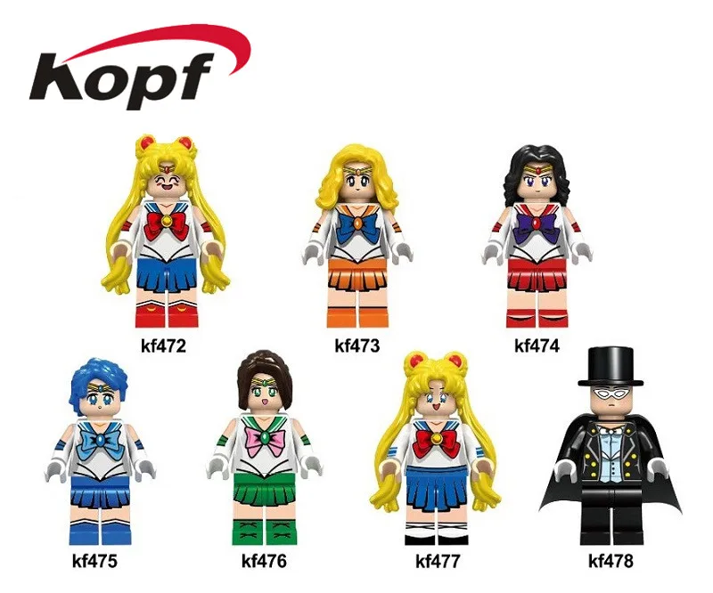 

Single Sale Super Heroes Building Blocks Bricks Sailor Moon Sailor Venus Mercury Jupiter Chiba Figures Children Toys KF6035