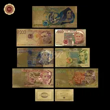 Złoty banknot włochy Lire kolorowa replika pieniędzy włoskie papierowe pieniądze z ramką COA PVC do zbierania i dekoracji