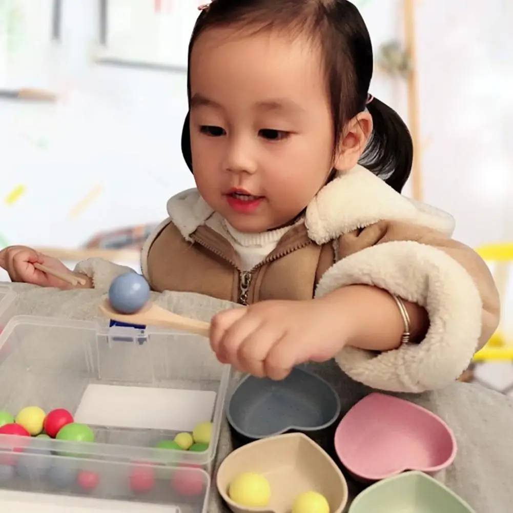 

Multi-functional Baby Early Educational Toys Clip Beads Learning Wooden Toys Eating Grasping Ability Training