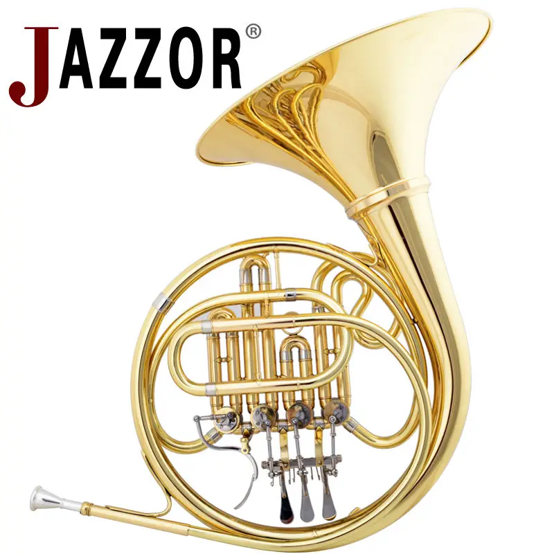Профессиональный французский Рог JAZZOR JZFH-210 4 ключа латунный Рог Однорядный Сплит B плоский духовой инструмент и французский Рог мундштук