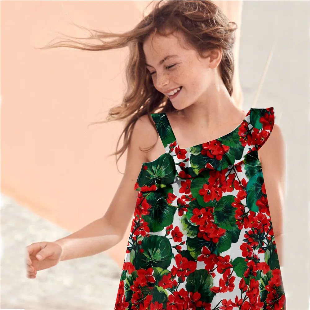 

girl dress Summer style big brand Fashion princess Party baby Kids Print Clothes Toddler kids dress Children A-line dress