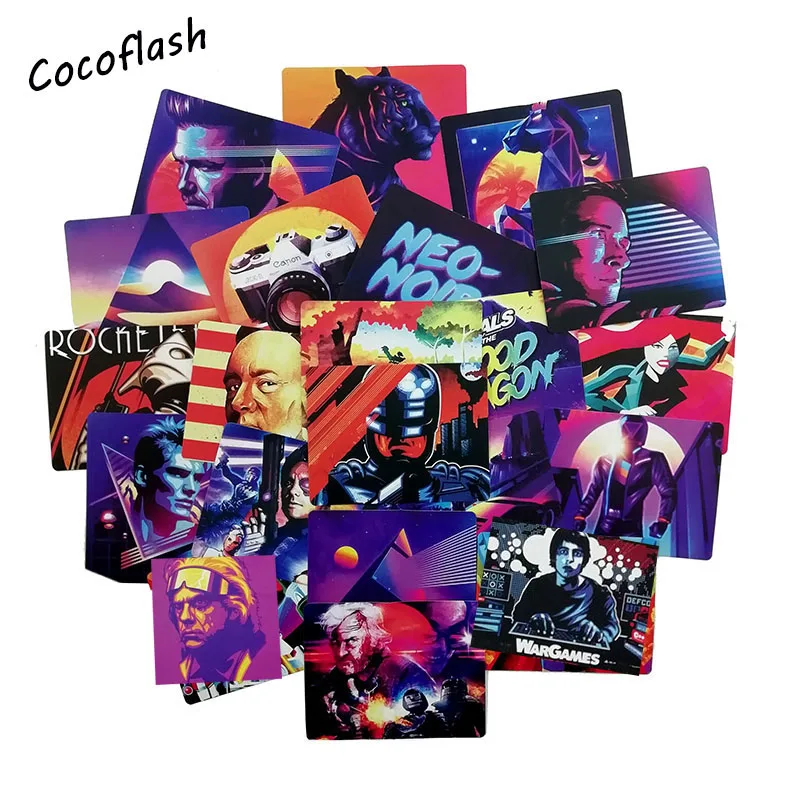 51PCS Nostalgia Retro Movie Graffiti Stickers For Notebook PC Skateboard  Motorcycle DIY Waterproof Toy Sticker