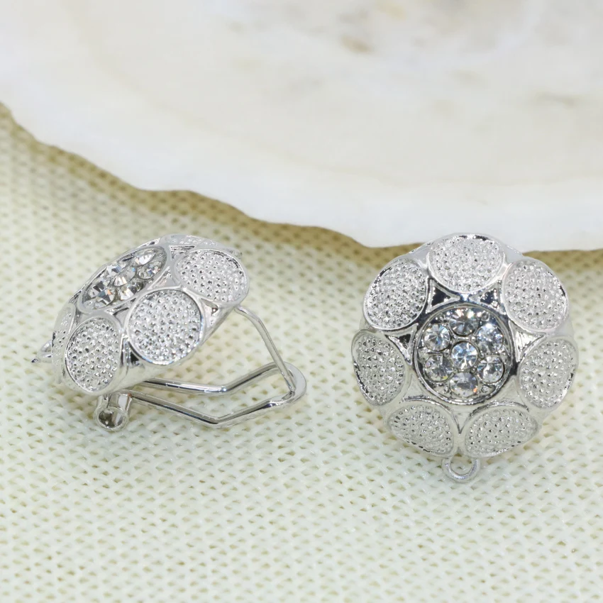 Trendy Fashion Wholesale Big 20mm Silver Color Stud Earring For Women