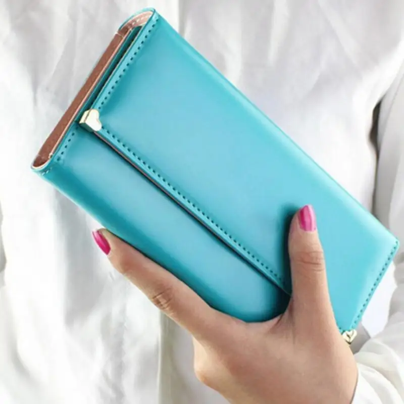 Кожаный женский кошелек, модная сумочка, держатель для карт, Длинный кошелек, женский кошелек