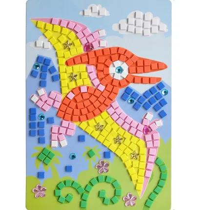 Детские ручной работы Хрустальная мозаика EVA губка наклейки бумага детский сад DIY набор игрушки подарок - Цвет: Светло-серый