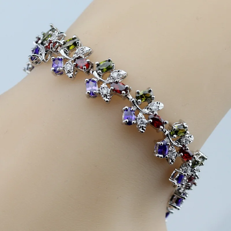 Классический набор украшений для женщин из разноцветных циркониевых кристаллов, размер кольца 6#7#8#9#10# серебро 925, женские свадебные ювелирные наборы