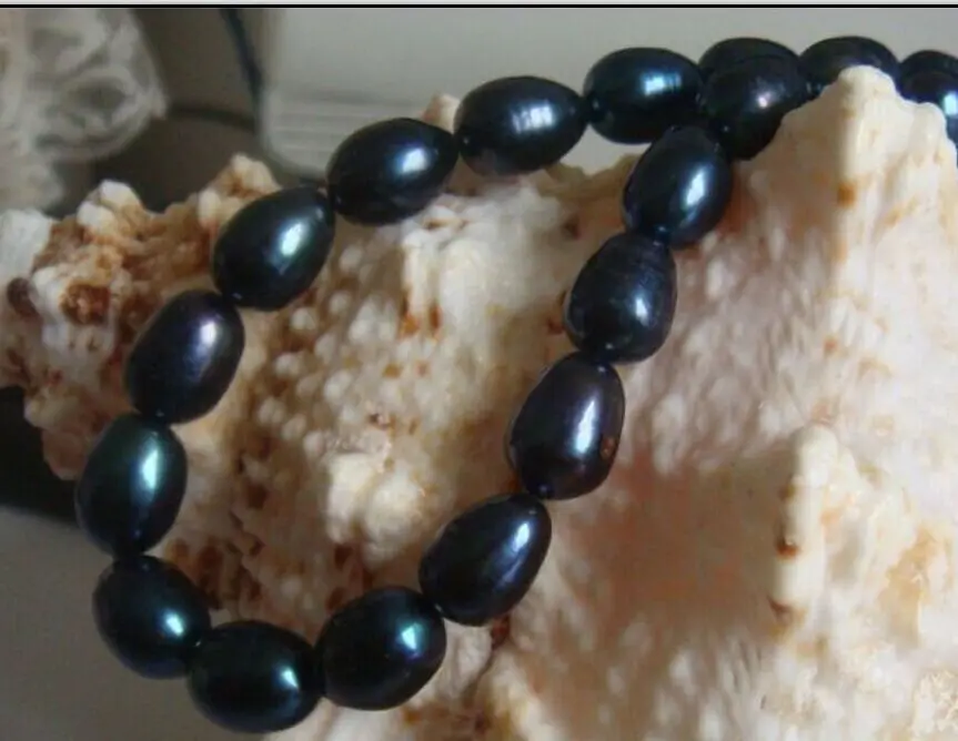 

HUGE 18"9-10MM NATURAL TAHITIAN BLACK GREEN PEARL NECKLACE