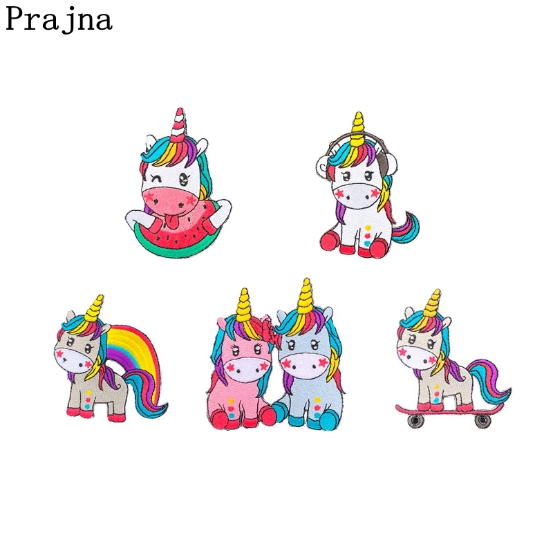 Prajna 1 шт. высококачественные милые нашивки с животными кавайный Единорог дешевые
