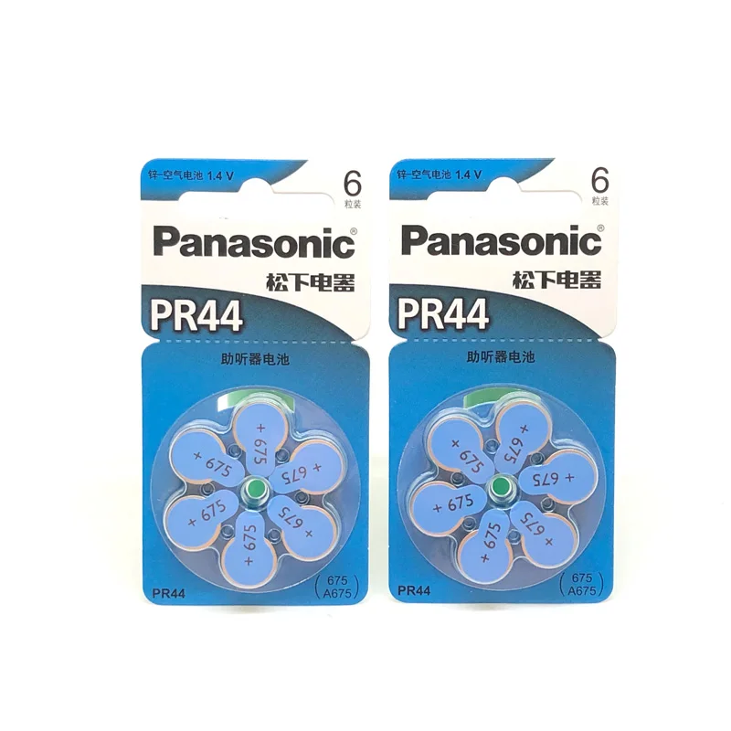 Батарейки для слуховых аппаратов Panasonic PR44 12 шт./лот 675 A675 батарейки глухих людей 11 6