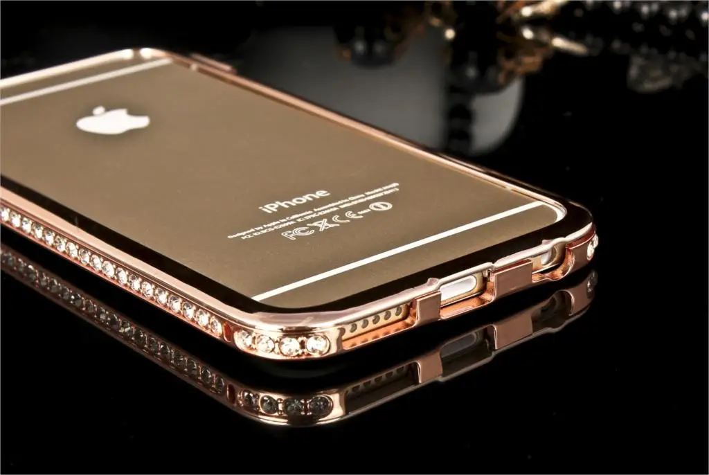 Роскошный чехол смешанного цвета с металлической рамкой, блестящий чехол, противоударный жесткий чехол для Apple iPhone 6 4,7''