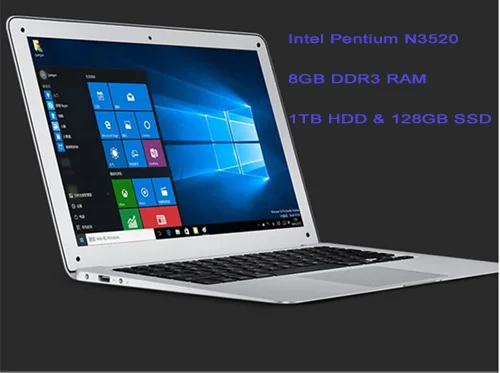 1" ноутбук 8 ГБ ОЗУ 1 ТБ HDD и 128 Гб SSD Intel Pentium N3520 четырехъядерный wifi камера windows 8,1 ультрабук ноутбук