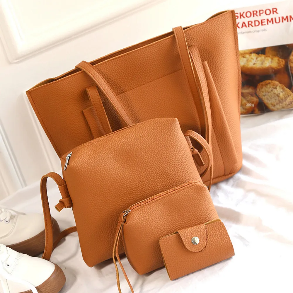 

women pu shoudler bag set 4 piece pu handbag set for women pu handbag for woman bags for women 2019 set#G2