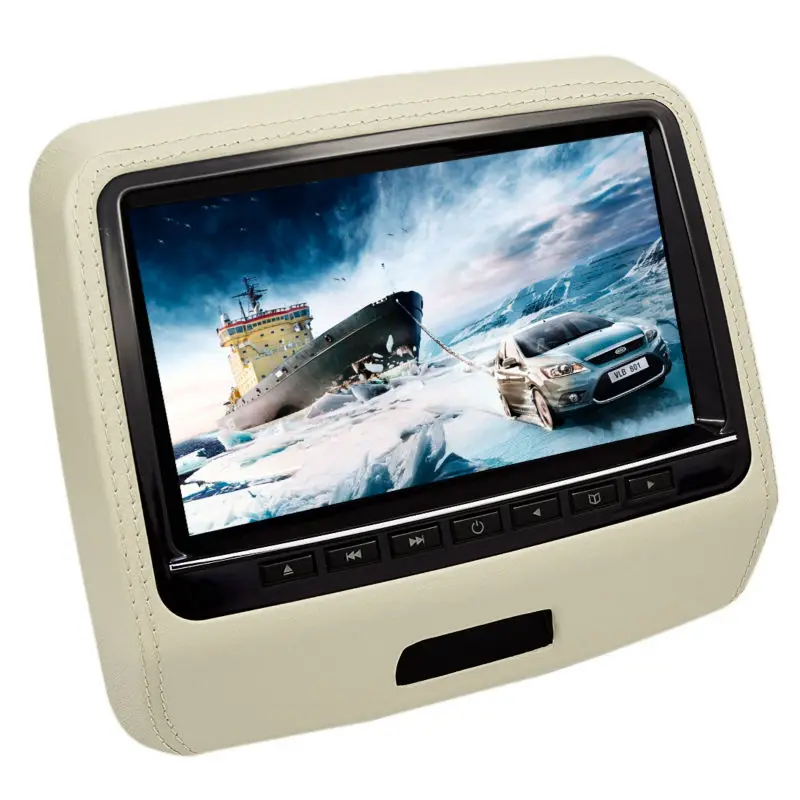 2x9 дюймов 1080P все формат автомобильный монитор сенсорный экран подголовник автомобиля DVD видео плеер встроенный динамик MKV DVD MP4 USB SD 8 бит игры