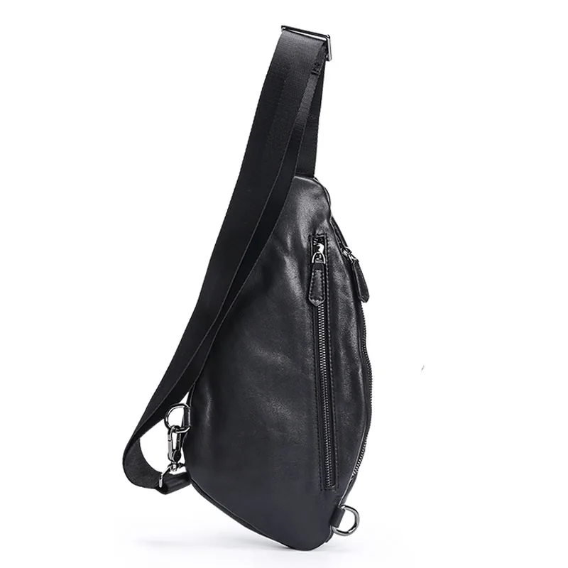 AETOO Chest bag men's leather casual men's shoulder Messenger bag Korean version of the tide fashion pockets leather small backp