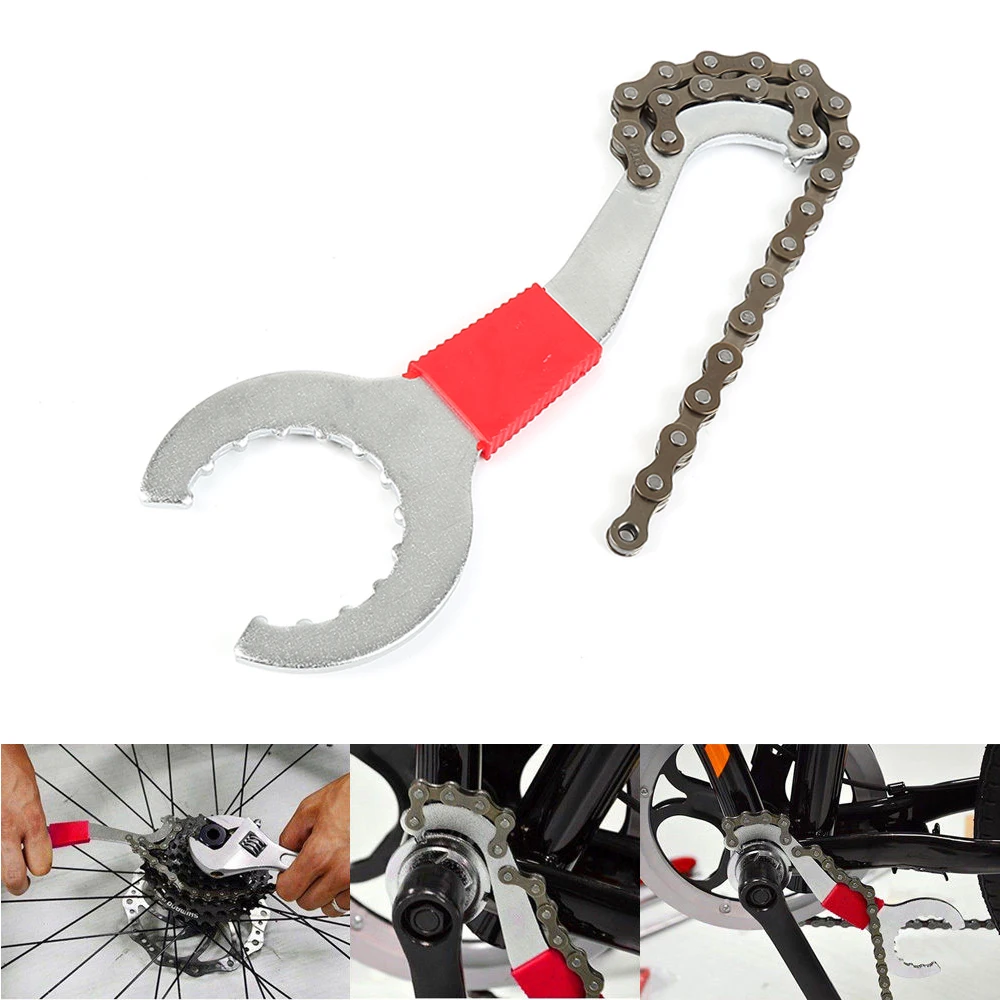 cheap Aubtec Brand Outdoor New Bicycle repair Tools 3 in 1 Bicycle Chain Repair Freewheel Bike Whip Bottom Bracket Wrench Chain Tool