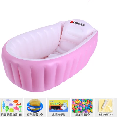 Высококачественная Детская ванна для новорожденных, Детская универсальная большая утолщенная Надувная Детская ванна - Цвет: Pink