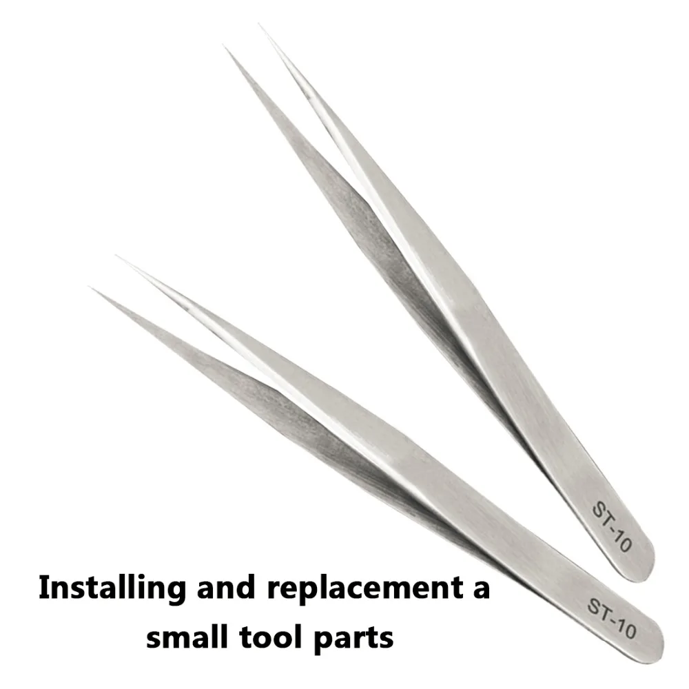 

Stainless Steel ST-10 Industrial Anti-static Tweezers Watchmaker Repair Tools Excellent Quality