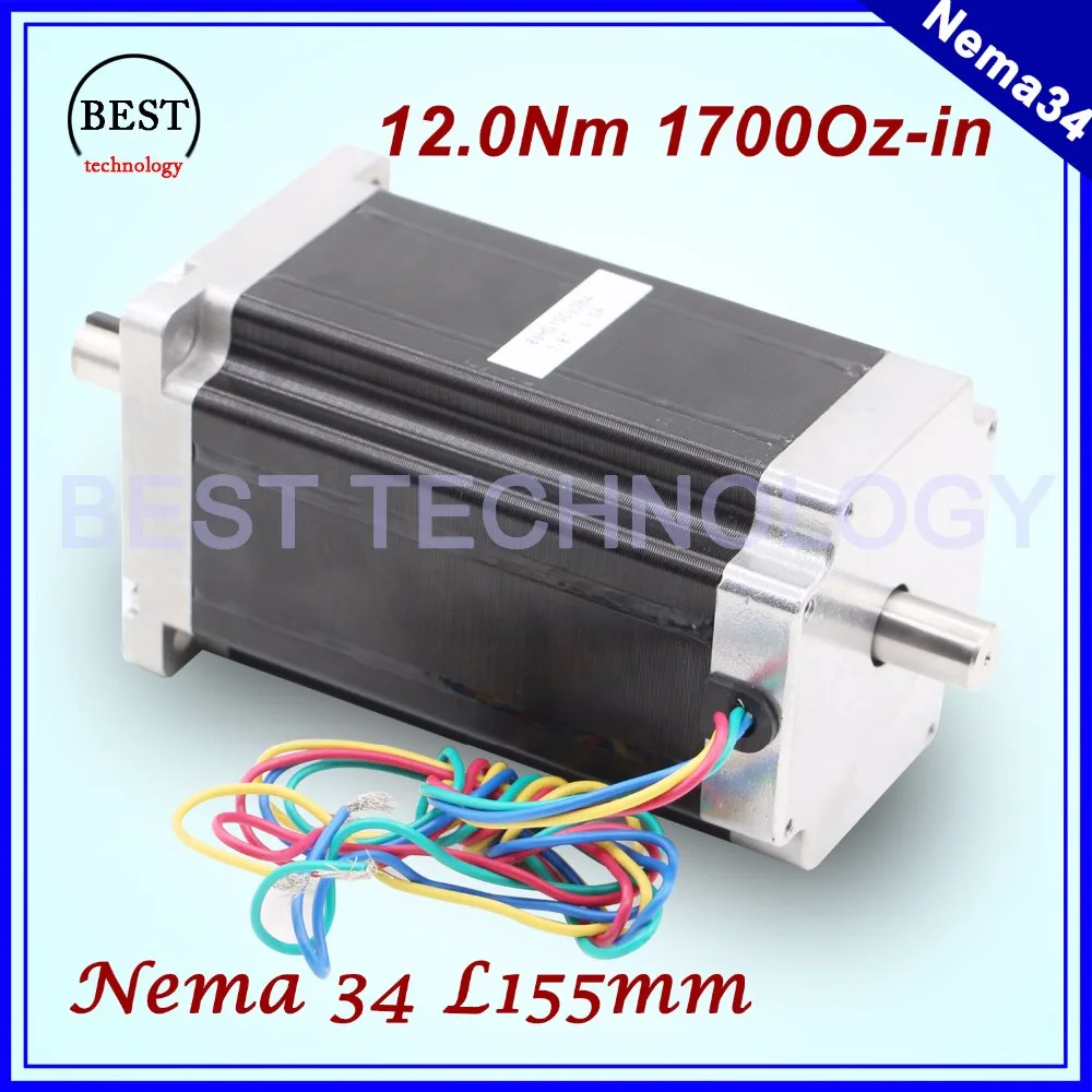NEMA 34 CNC stepper motor 86X150mm double shaft 12 N.m 6A cnc stepping