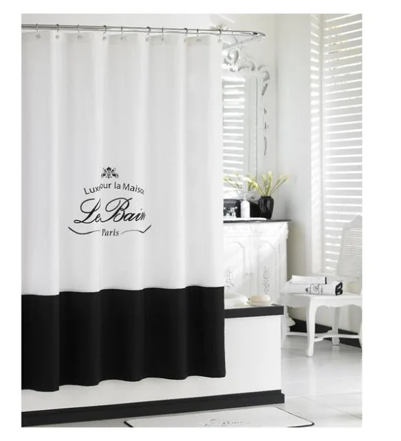 WARM TOUR Black white Le Bain animal Fashion Shower Curtain Polyester