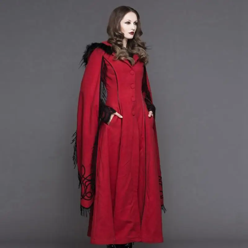 Devil Fashion Women's Angel Sleeve Tasseled Goth Long Coat CT02401/CT02402