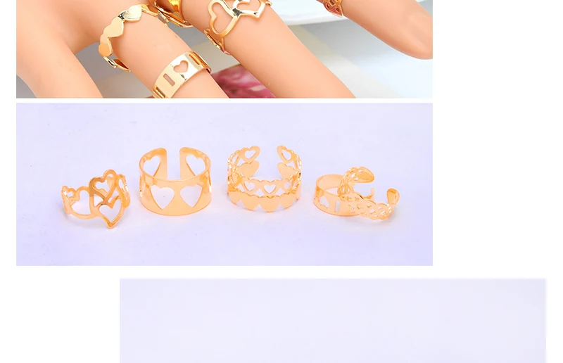 AYAYOO New 6 pcsset Vintage Gold Color Ring Sets Antique Hollow Midi Finger Rings for Women Turkish Party Boho Knuckle Ring (4)