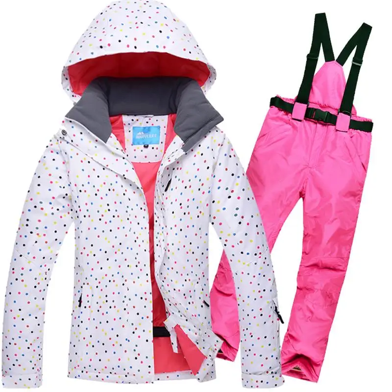 

2018 Women's Ski Suit Set Female Skiing Jacket Outdoor Winter Sportswear Snowboard Skiing Set Water Windproof Thermal Clothing