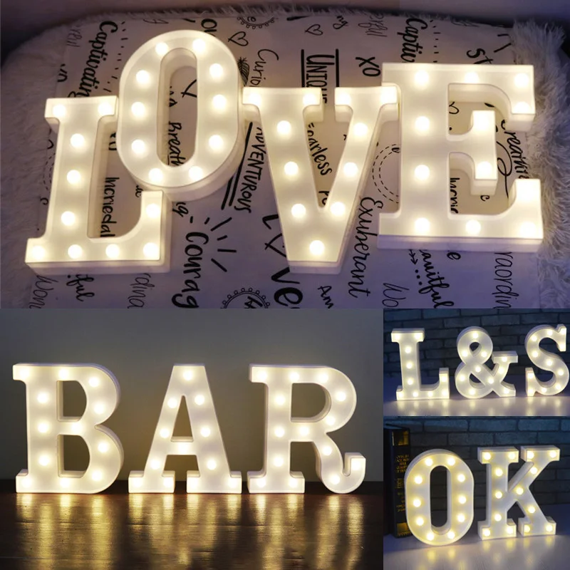 Бар DJ OK LOVE CAFE L& S знак дизайн Luminaria светодиодный буквенный светильник 3D Свадебные украшения вечерние Рождественский Ночной светильник DIY подарок