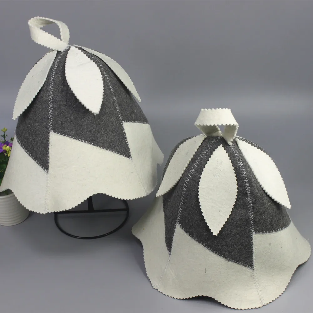 beautiful leaves design sauna felt hat/wool felt h...