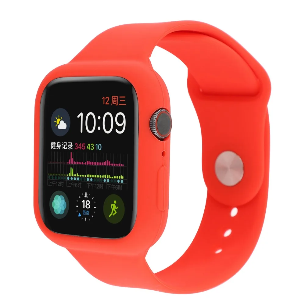 Силиконовый ремешок для apple watch, чехол, серия 4, 3, 2, 1, спортивный браслет, ударопрочный чехол для IWatch 38 мм, 40, 42 мм, 44 мм