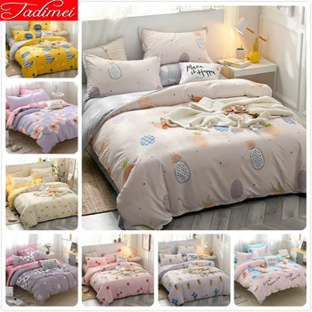 

Soft Cotton 3/4 pcs Bedding Set Adult Kids Child High Quality Bed Linen Bedspreads Single Full Queen Super King Big Size 150x200