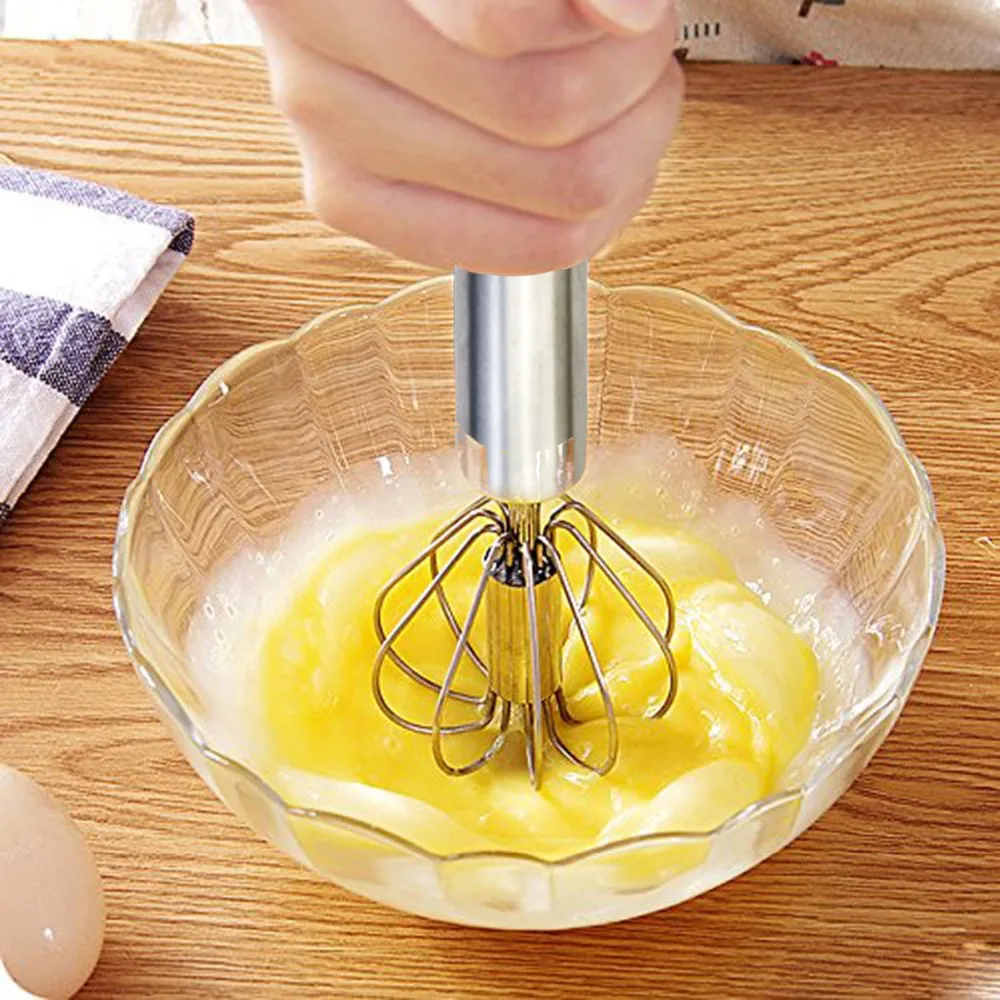 

Push Self Turning Semi-automatic Egg Beater Mixer Egg Cream Coffee Milk Stirring Whisk Manual Handheld Blender Kitchen Tools