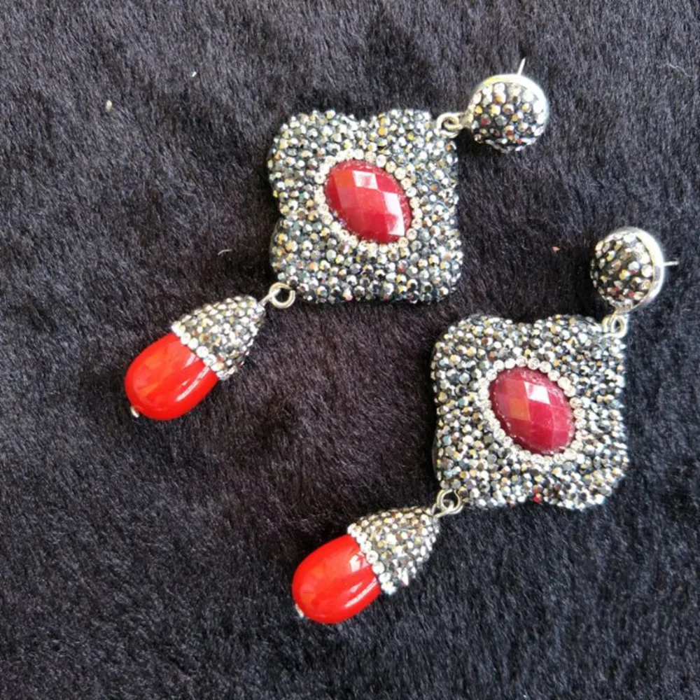 5 пар геометрических небольших каменных сережек женские модные сережки oorbellen Модные женские Висячие серьги ювелирные изделия Pendientes