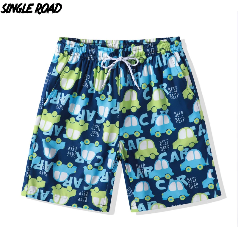 

SingleRoad Summer Beach Board Shorts Men 2019 New Swimwear Elastic Waist Quick Dry Swim Trunks Swimming Couple Wear Shorts Women