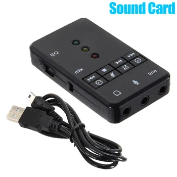

7.1 Channel External USB2.0 Sound Card with 3.5mm Headset Mic 3D Audio Adapter for Tablet PC Desktop Notebook EM88