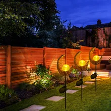 Уличный ландшафтный светильник, Интеллектуальный Солнечный садовый декоративный светильник, железный выдолбленный водонепроницаемый декоративный светильник