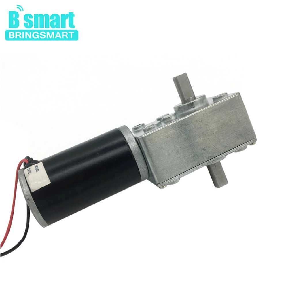 

Bringsmart 12V Electric Gear Motor Double Shaft 24VDC Worm Motor High Torque Reducter Reversed Gearbox Motor For DIY A58SW31ZYS
