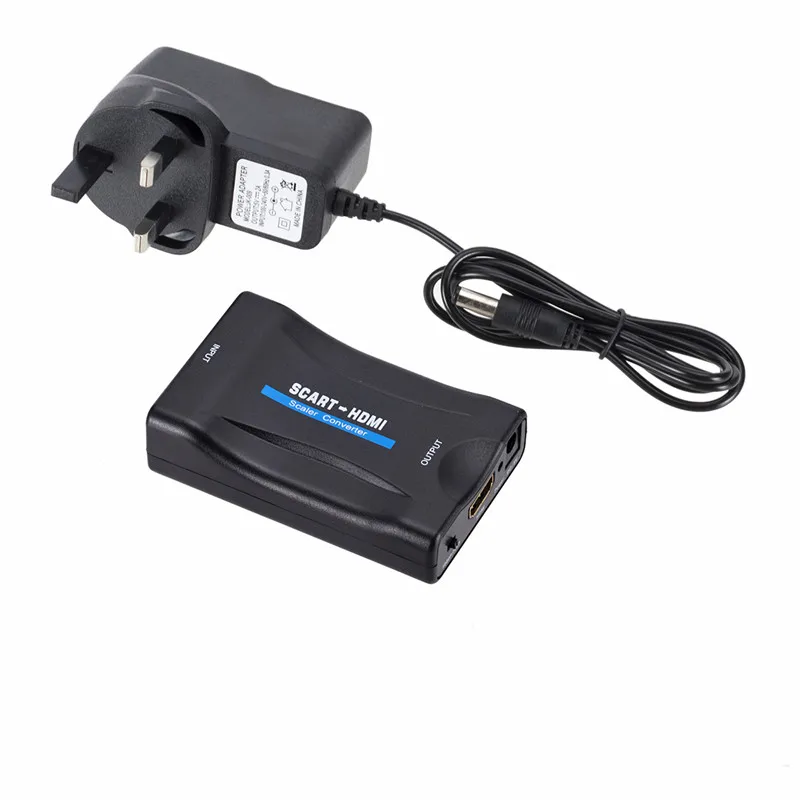 1080P из scart в HDMI конвертер видео аудио высококлассные сигнальные адаптеры-конвертеры с зарядным адаптером кабель для Sky Box DVD STB