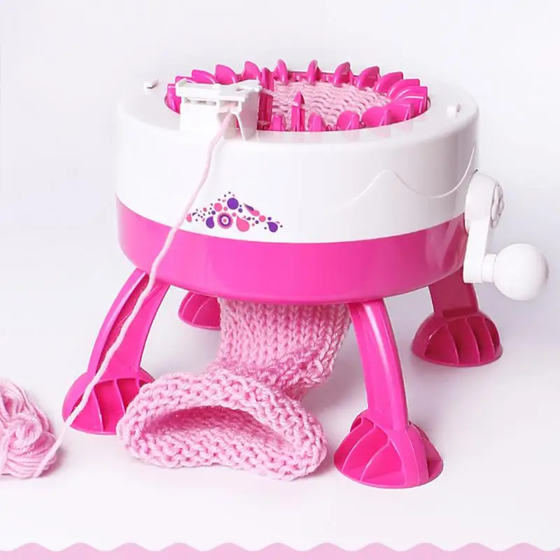 

New DIY Girls Knitting Loom Machine Penguin Scarf Hat Smart Knitter Toy Playset Weaver Sewing Tools Accessory with Yarn Balls