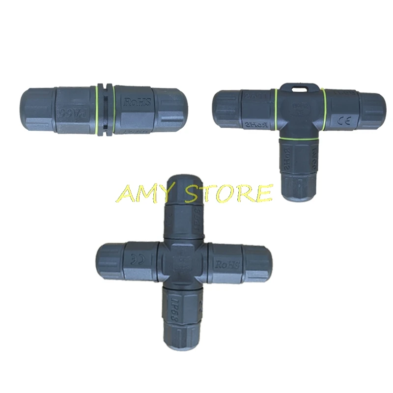 Ip68 Impermeabile 2/3/4Pin Core Cavo Elettrico Gland Filo Dritto Tee Croce 2/3/4 Modi Connettore Solare Del Giardino Esterno Di Giunzione