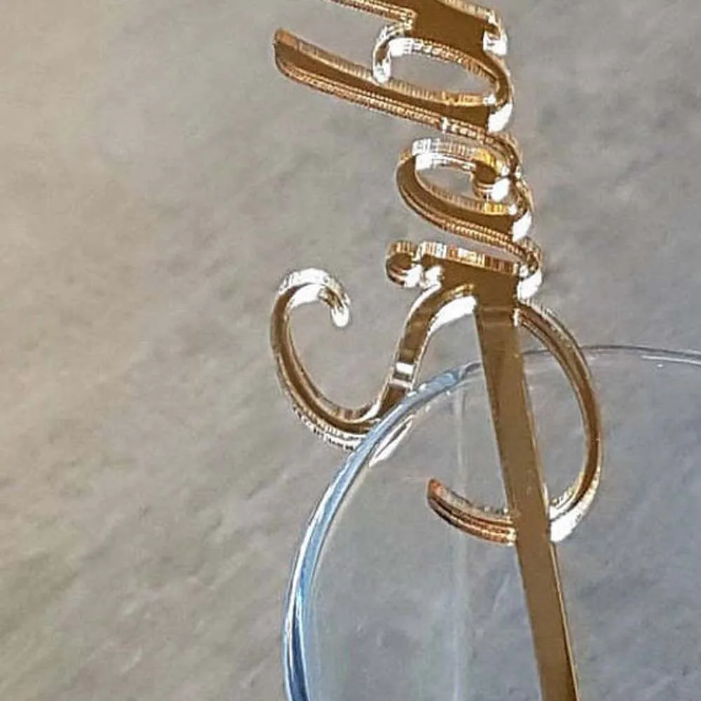 Personalized Custom stirrer with last name Birthday stirrers with BesteOmi GOLD MIRROR Drink stirrers gold Drink wedding Party 1