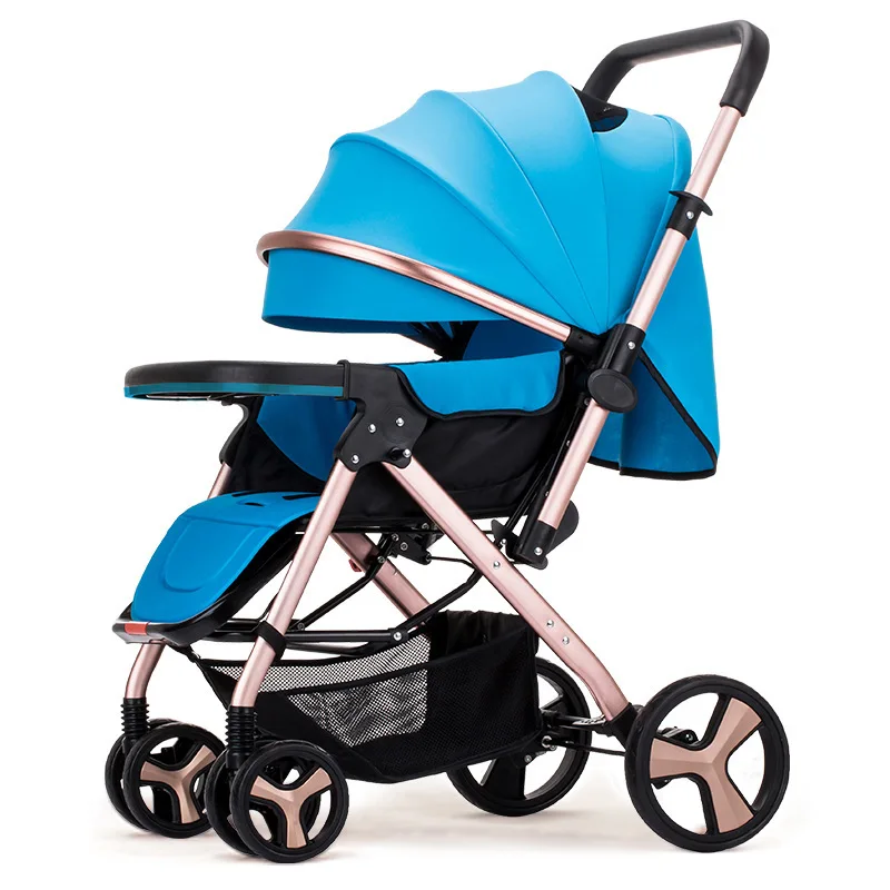 

High Landscape Newborn Baby Carriage Two-way Convertible Handle Sit Lie Flat Baby Stroller Lightweight Travel Pram Four Wheels