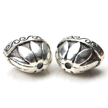 

5pcs/lot 14*20*12.5mm Vintage Flower Embossing Bead Caps Antique Silver Color Alloy Cap DIY Jewelry Findings Components EY1352