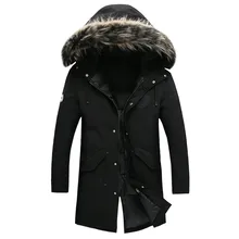 Новинка, зимняя мужская куртка, теплое пальто, модная Повседневная парка средней длины, утолщенное пальто для мужчин на зиму