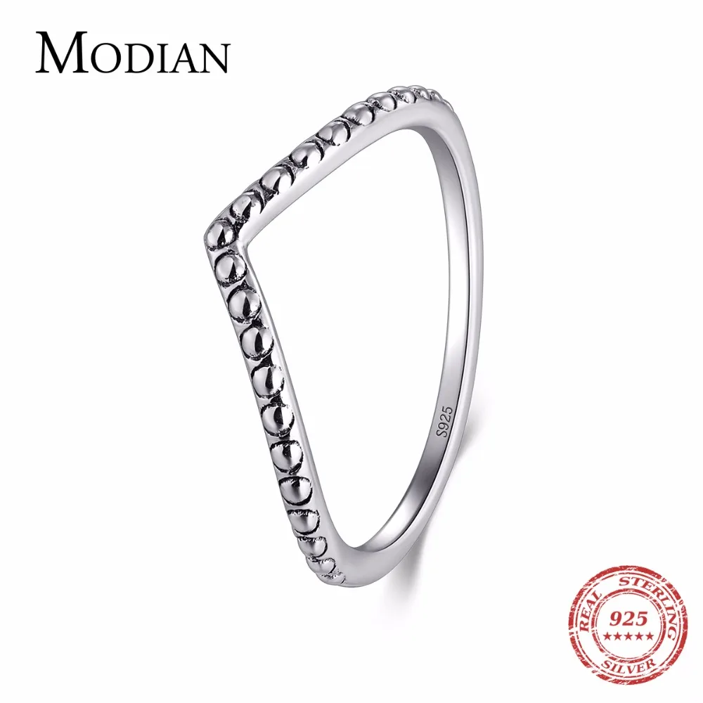 

Modian HOT Sale Real 925 Sterling Silver Simple Stackable Ring Fashion Geometric Jewelry Classic Finger Wedding Rings For Women