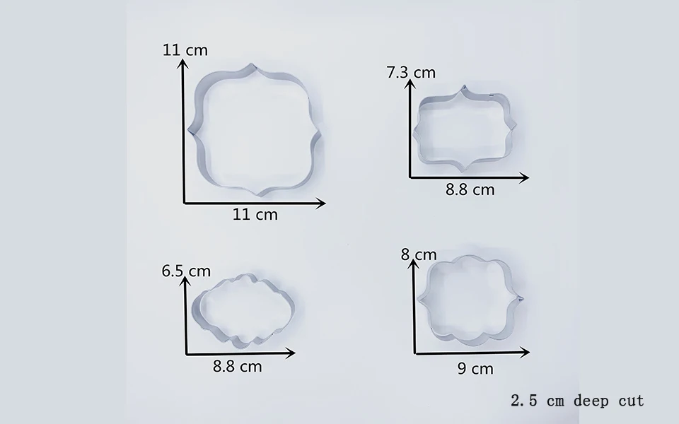 KENIAO доска Формочки Set-4 шт-Frame формы для мастики-овальный, квадратный, прямоугольник и благословение Frame-нержавеющая сталь