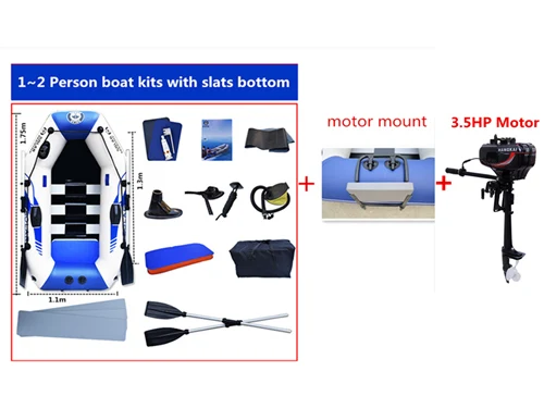 175 см ПВХ лодка износостойкая 2-Person надувные каяк Рыбацкая лодка+ Воздушная палуба дно+ e-мотор для наружной рыбалки - Цвет: SET F