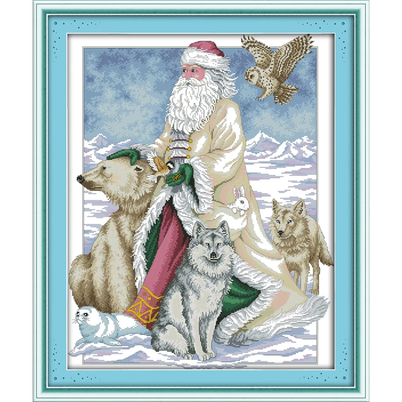 Everlasting Love The North Pole Санта Клаус экологичный хлопок китайский крест 11CT 14CT Печатный
